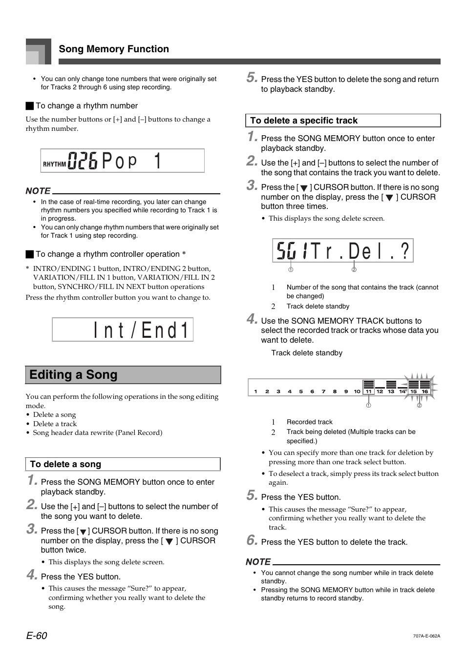 Oi / n d 1 e t n, Td l . ? e . r, Editing a song | Casio CTK900 User Manual | Page 63 / 116