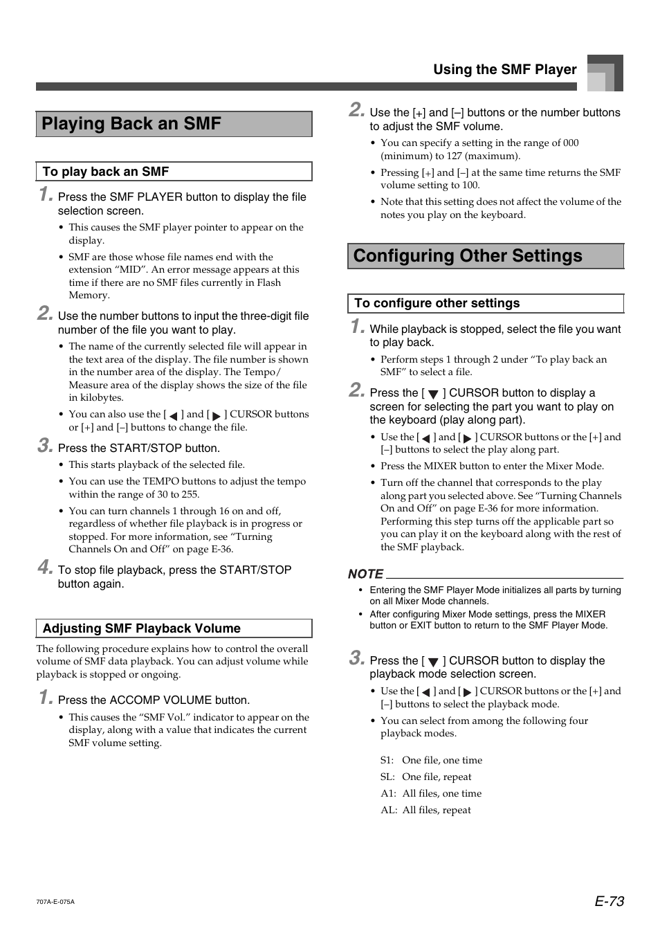 Playing back an smf, Configuring other settings | Casio CTK900 User Manual | Page 77 / 116