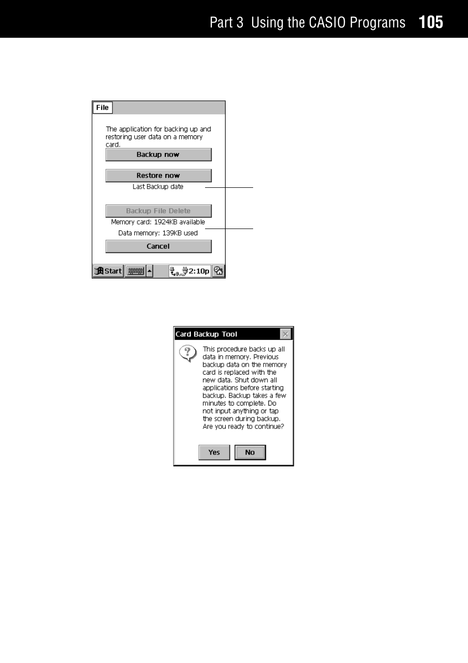 Part 3 using the casio programs | Casio Palm-size PC User Manual | Page 113 / 141