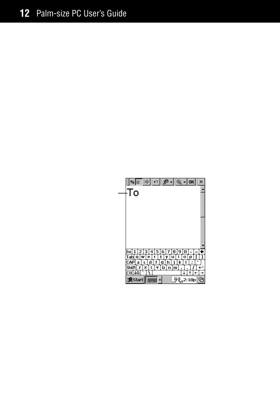 Typing and writing on your palm-size pc, Palm-size pc user’s guide | Casio Palm-size PC User Manual | Page 20 / 141