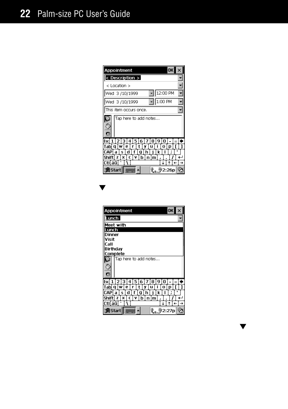 Palm-size pc user’s guide | Casio Palm-size PC User Manual | Page 30 / 141