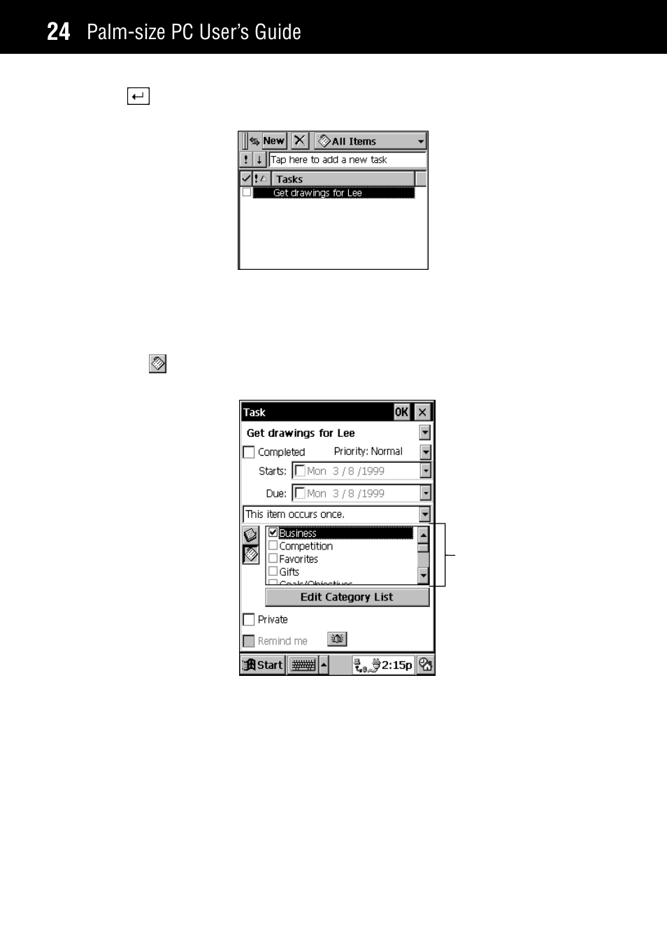 Palm-size pc user’s guide | Casio Palm-size PC User Manual | Page 32 / 141