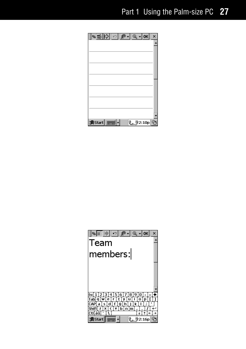 Part 1 using the palm-size pc | Casio Palm-size PC User Manual | Page 35 / 141