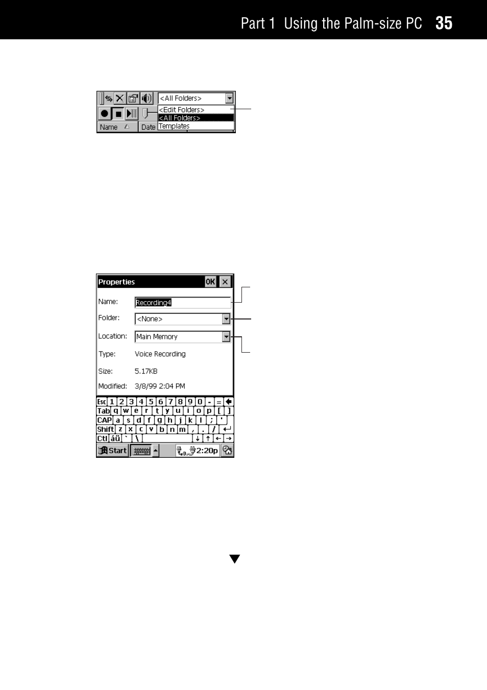 Part 1 using the palm-size pc | Casio Palm-size PC User Manual | Page 43 / 141