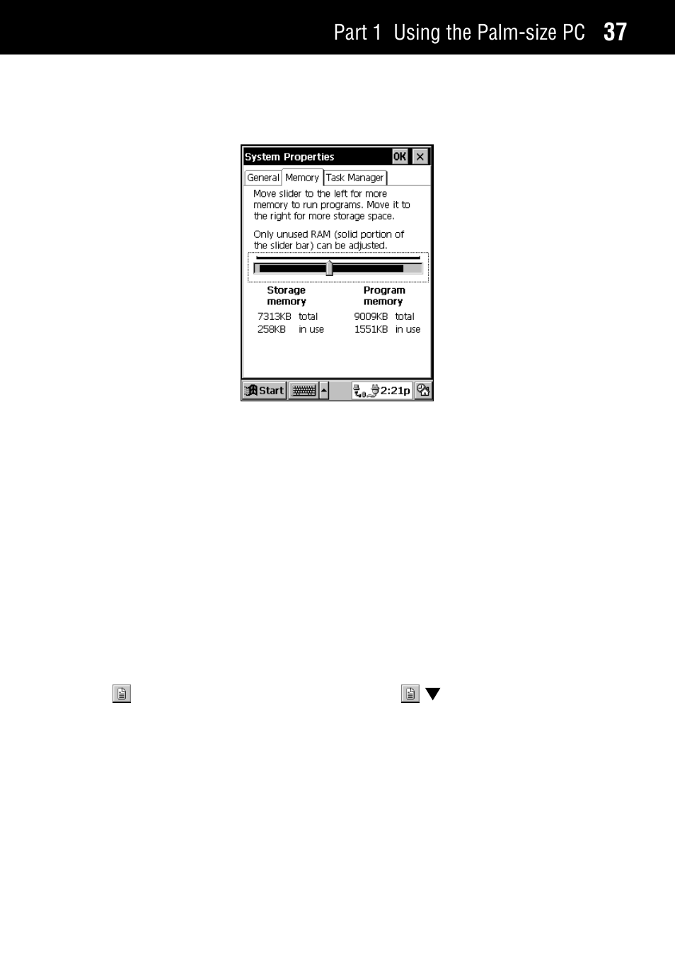 Using note taker, Creating a new note inputting text into a note, Part 1 using the palm-size pc | Casio Palm-size PC User Manual | Page 45 / 141
