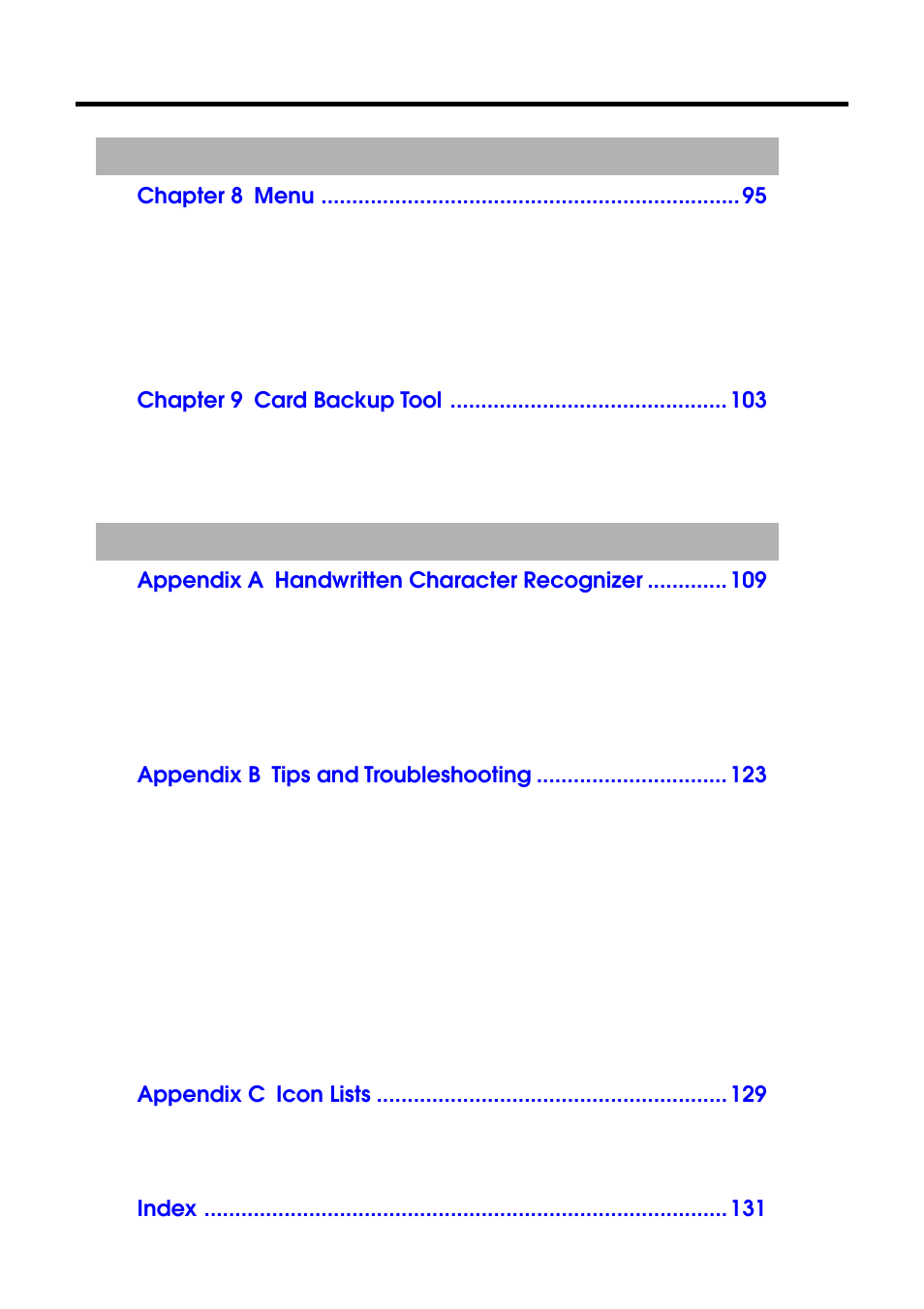 Part 3 using the casio programs, Part 4 reference | Casio Palm-size PC User Manual | Page 5 / 141