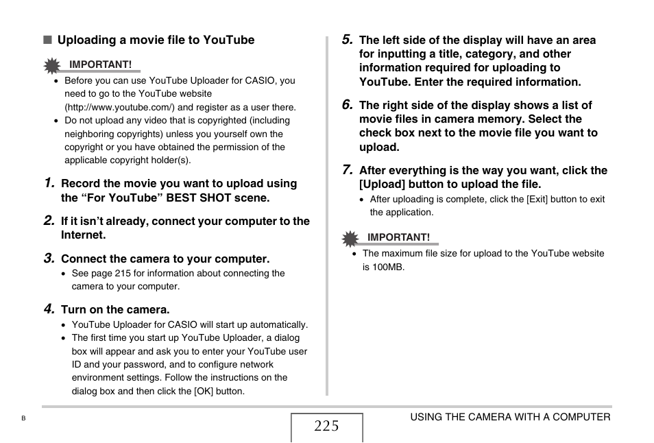Casio EX-Z12 User Manual | Page 225 / 265