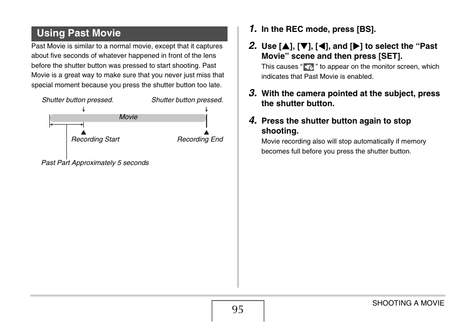 Using past movie | Casio EX-Z12 User Manual | Page 95 / 265