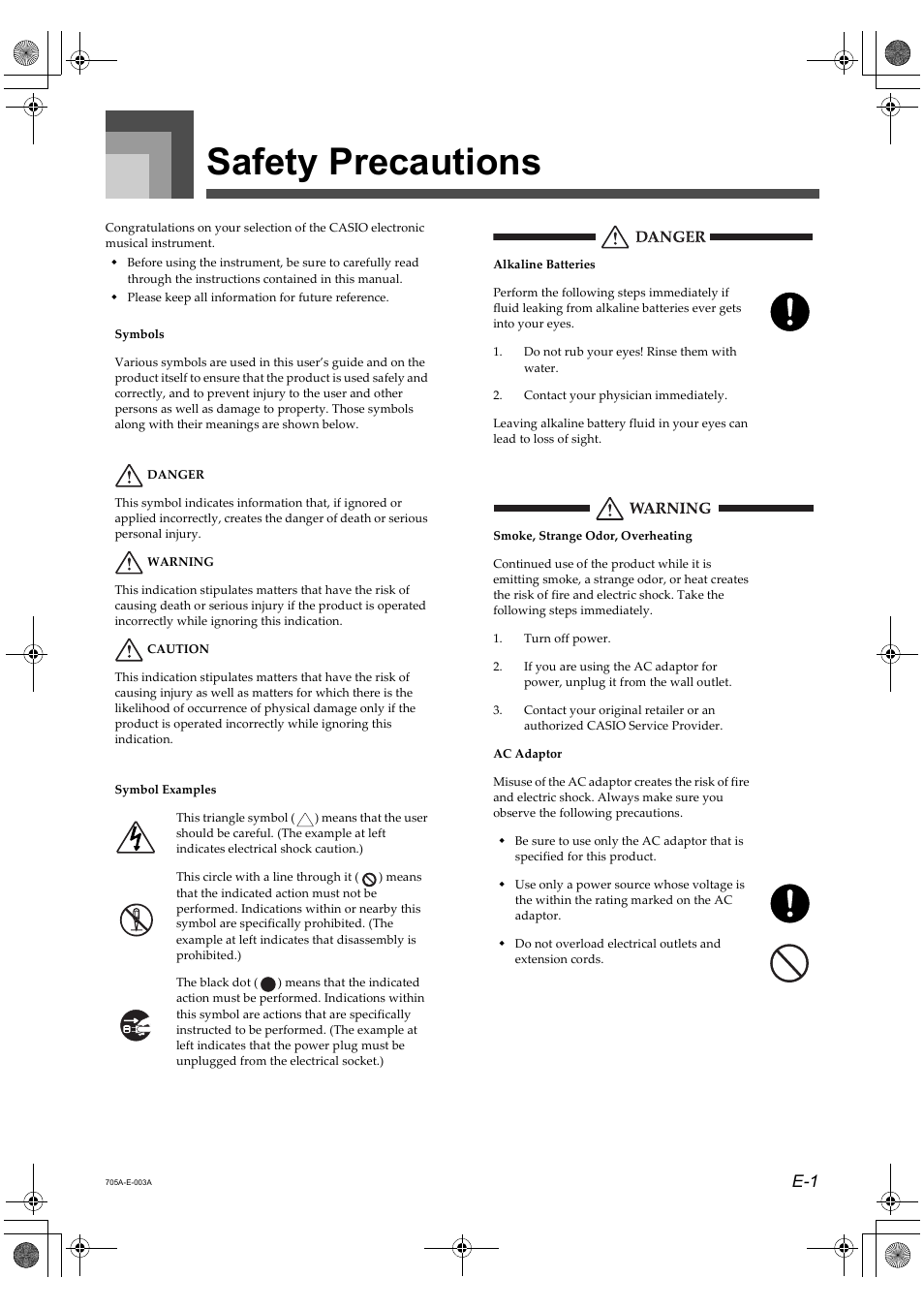Safety precautions | Casio CTK-691 User Manual | Page 3 / 122
