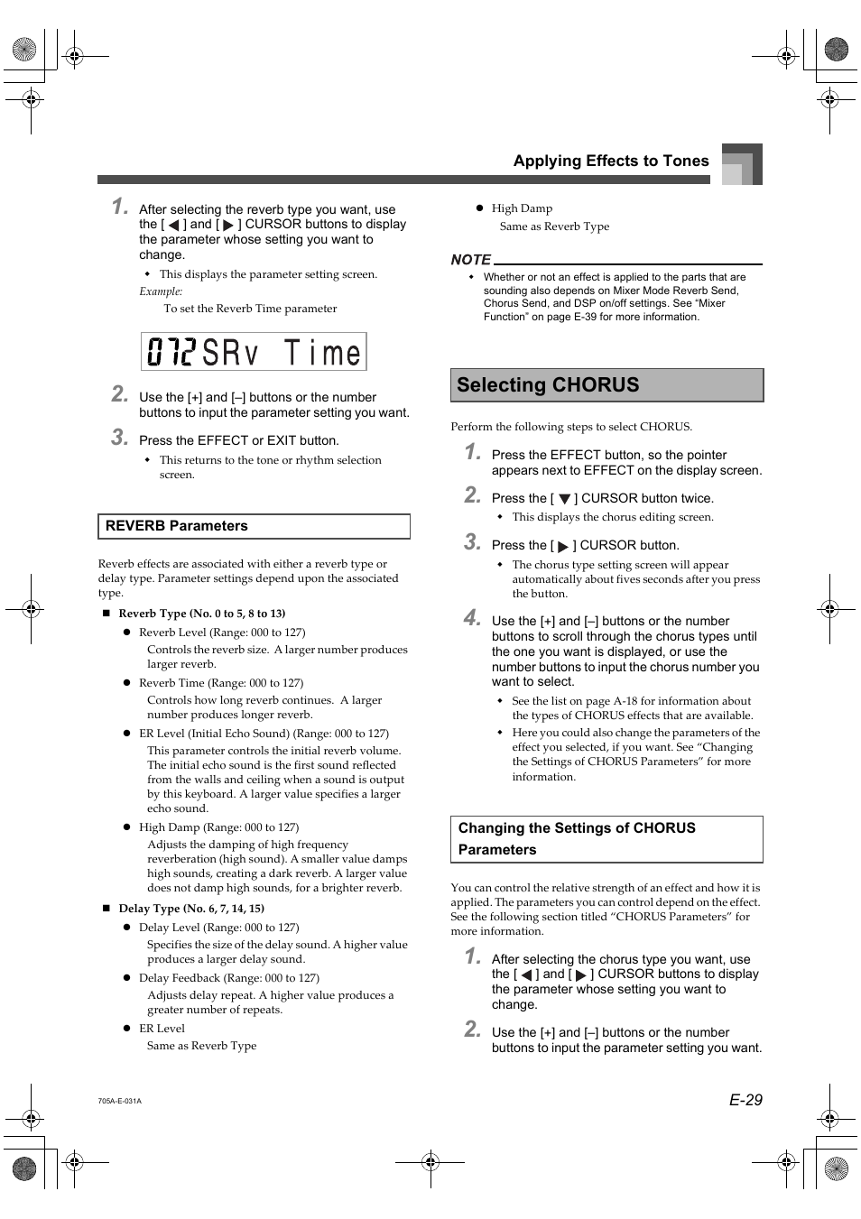 Selecting chorus | Casio CTK-691 User Manual | Page 31 / 122