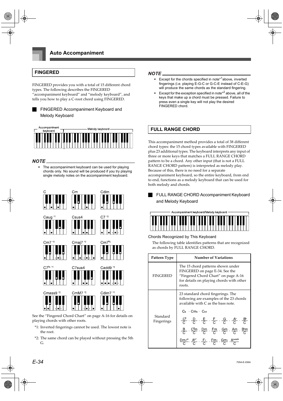 Auto accompaniment e-34 | Casio CTK-691 User Manual | Page 36 / 122