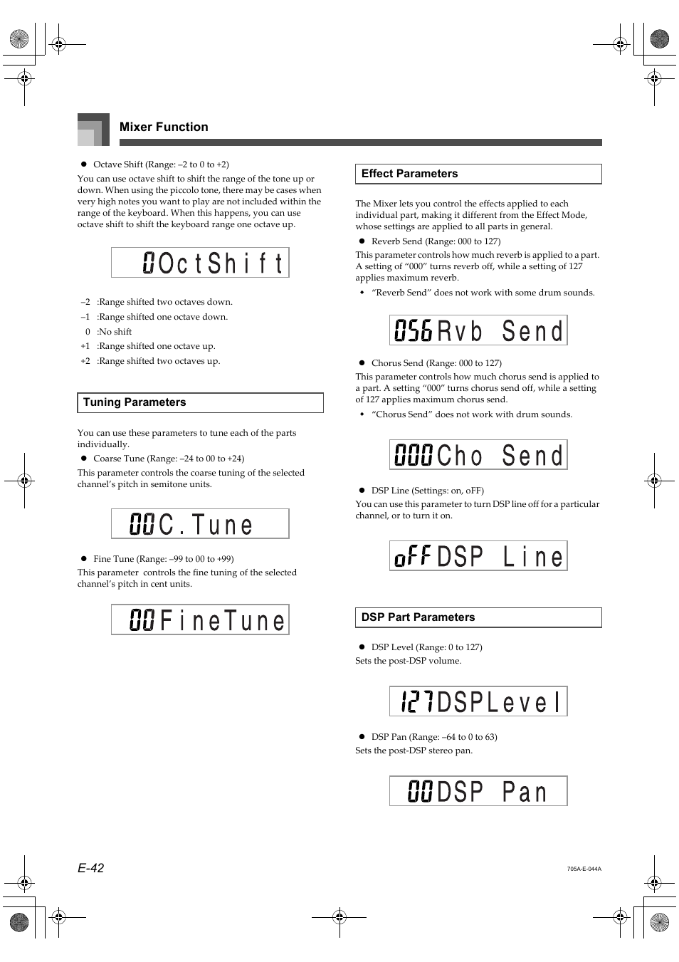 Mixer function e-42 | Casio CTK-691 User Manual | Page 44 / 122