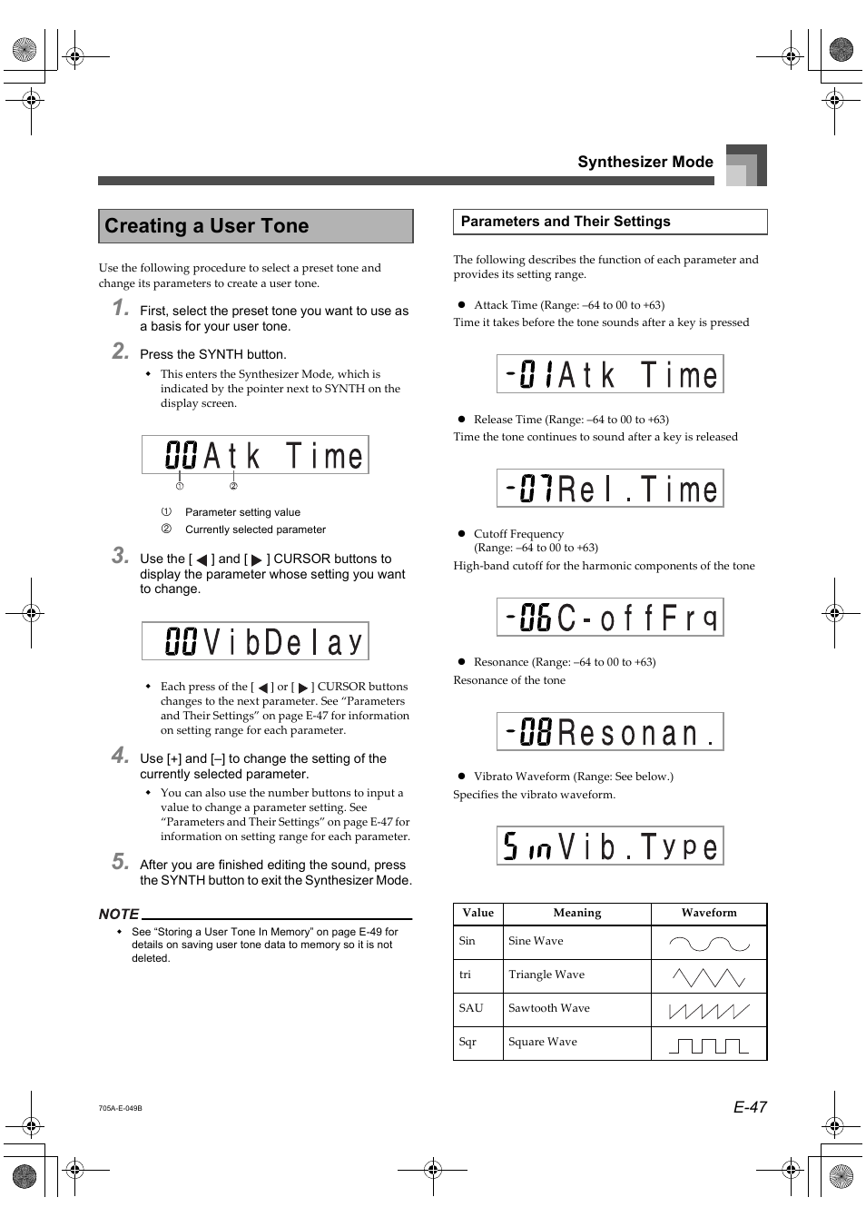 Creating a user tone | Casio CTK-691 User Manual | Page 49 / 122
