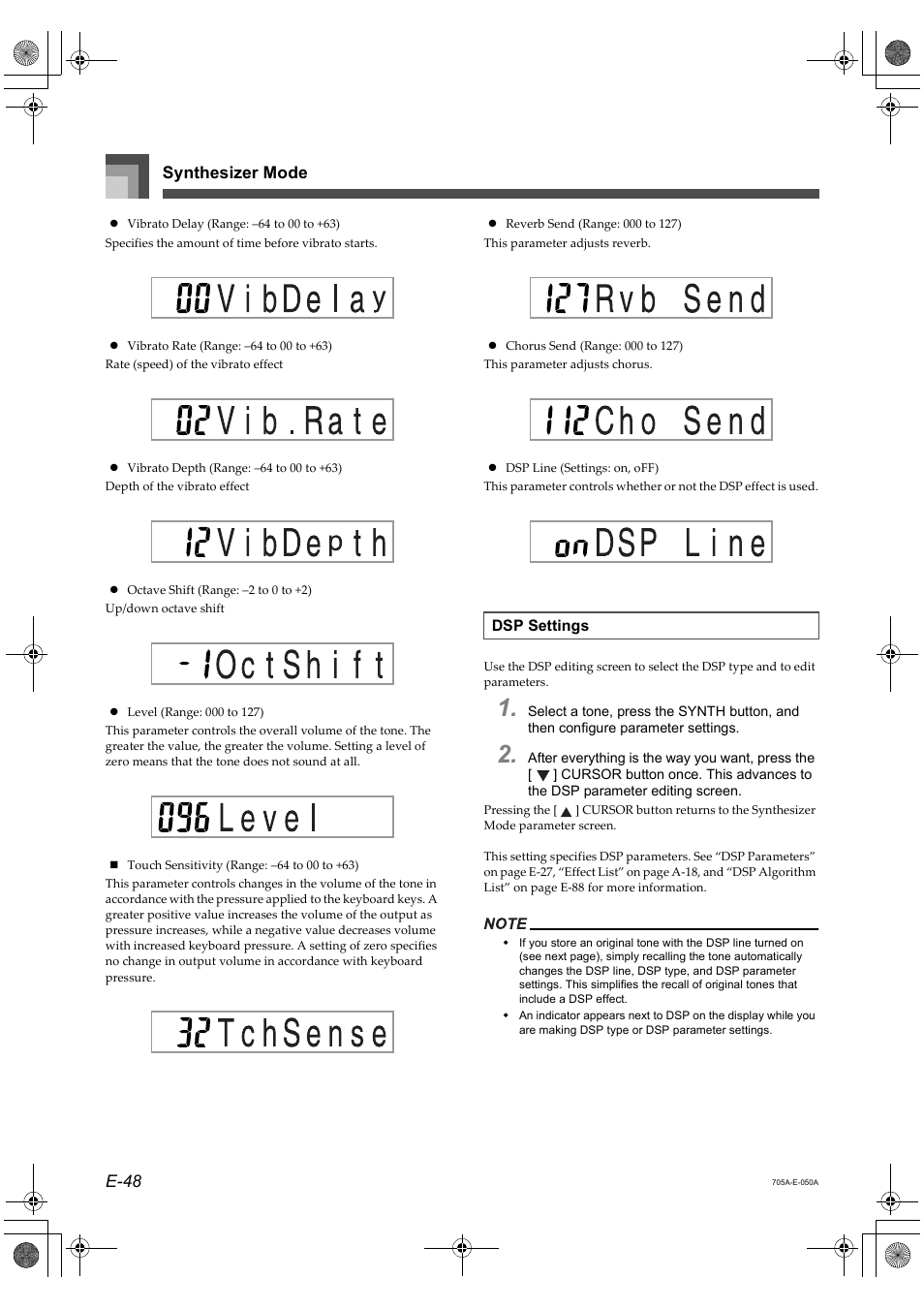 Synthesizer mode e-48 | Casio CTK-691 User Manual | Page 50 / 122