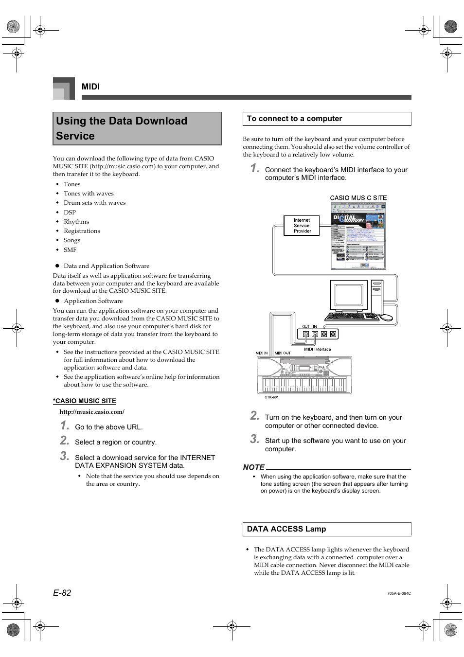 Using the data download service | Casio CTK-691 User Manual | Page 84 / 122