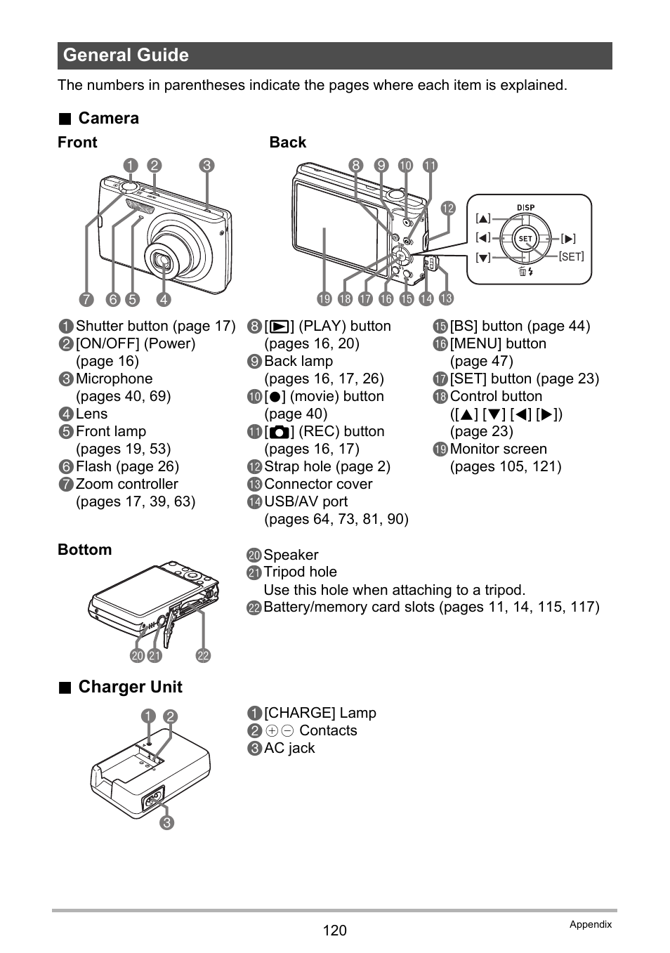 General guide, 9 bk bm bn bl 8 bp bq br bs bo bt, Cm cl ck | Casio EX-Z155 User Manual | Page 120 / 137