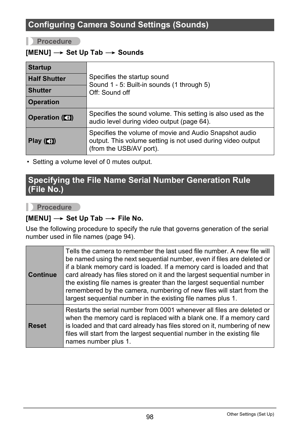 Configuring camera sound settings (sounds) | Casio EX-Z155 User Manual | Page 98 / 137