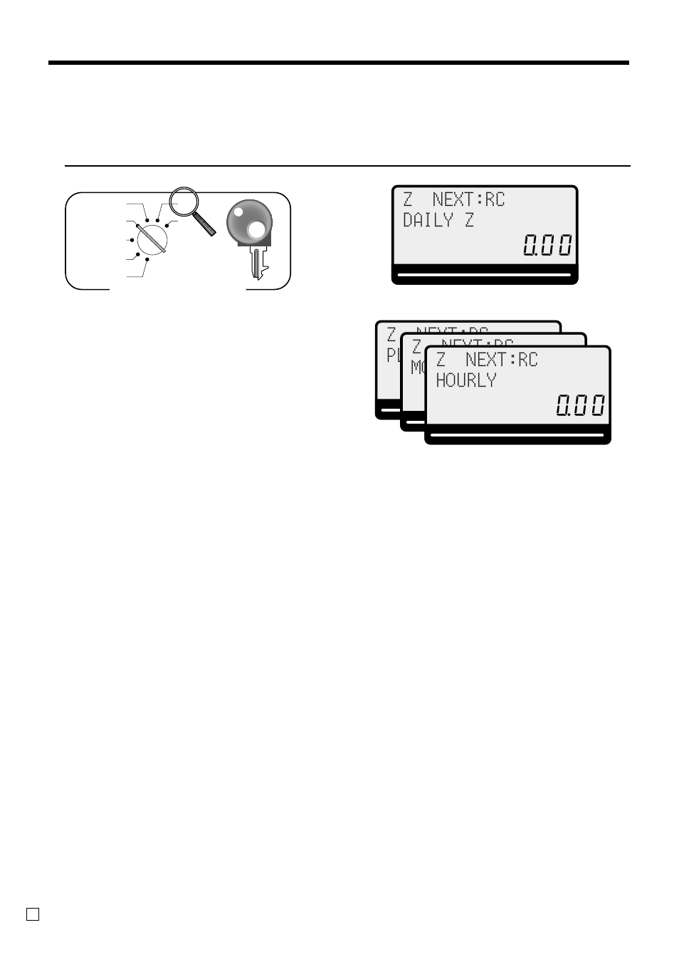 Advanced operations and setups, Z next:rc daily z, Z next:rc plu | Z next:rc monthly, Z next:rc hourly, Mode switch | Casio SE-S300 User Manual | Page 78 / 98