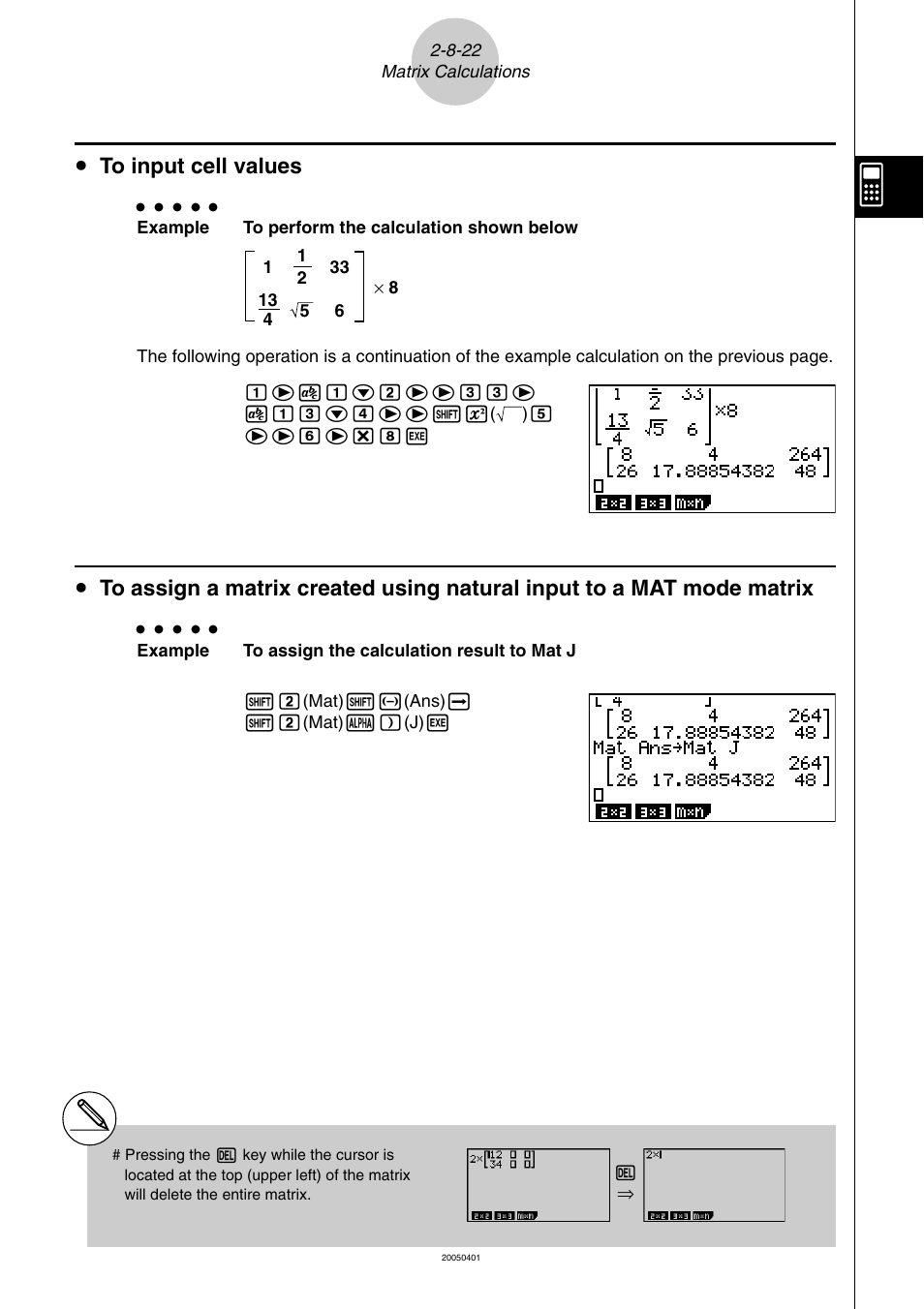 U to input cell values | Casio fx-9860G SD User Manual | Page 139 / 596