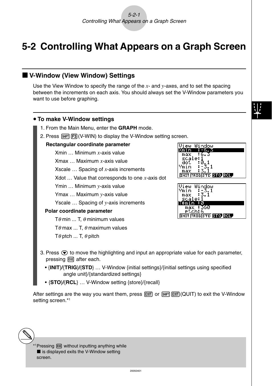 2 controlling what appears on a graph screen, Controlling what appears on a graph screen -2-1, Controlling what appears on a graph screen | Kk v-window (view window) settings | Casio fx-9860G SD User Manual | Page 180 / 596