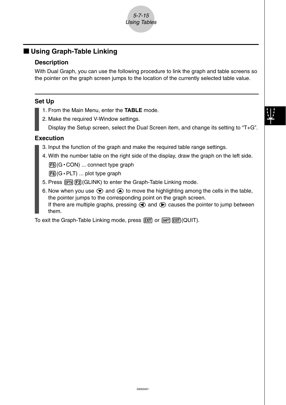Kk using graph-table linking | Casio fx-9860G SD User Manual | Page 228 / 596