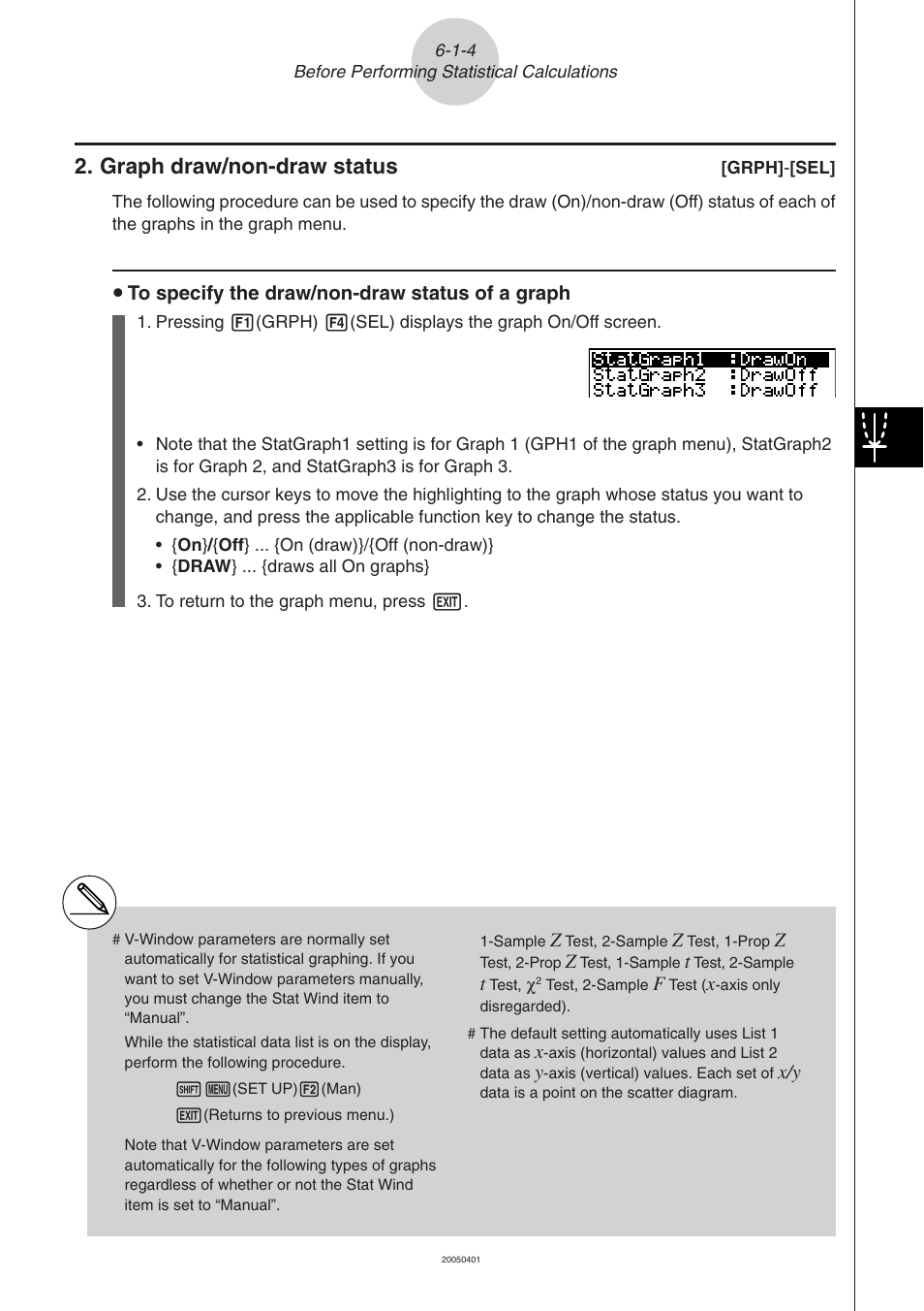 Graph draw/non-draw status | Casio fx-9860G SD User Manual | Page 282 / 596