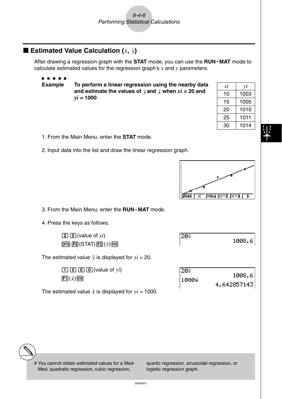 K estimated value calculation ( , ) | Casio fx-9860G SD User Manual | Page 306 / 596