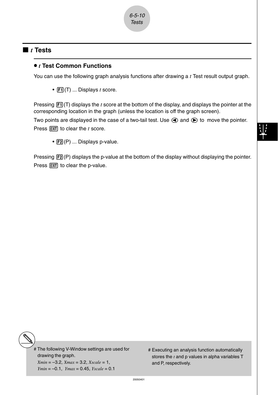 Kk t tests | Casio fx-9860G SD User Manual | Page 320 / 596