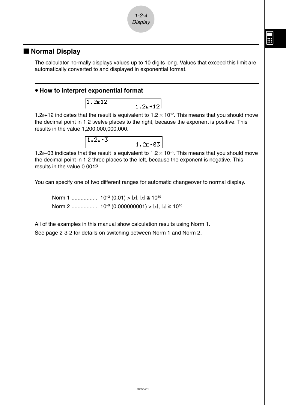 Kk normal display, U how to interpret exponential format | Casio fx-9860G SD User Manual | Page 33 / 596