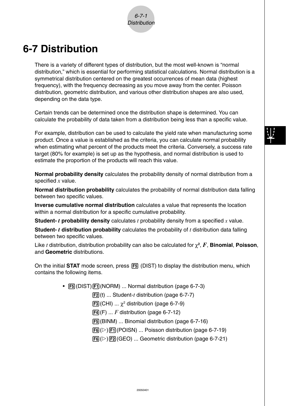 7 distribution, Distribution -7-1, Distribution | Casio fx-9860G SD User Manual | Page 347 / 596