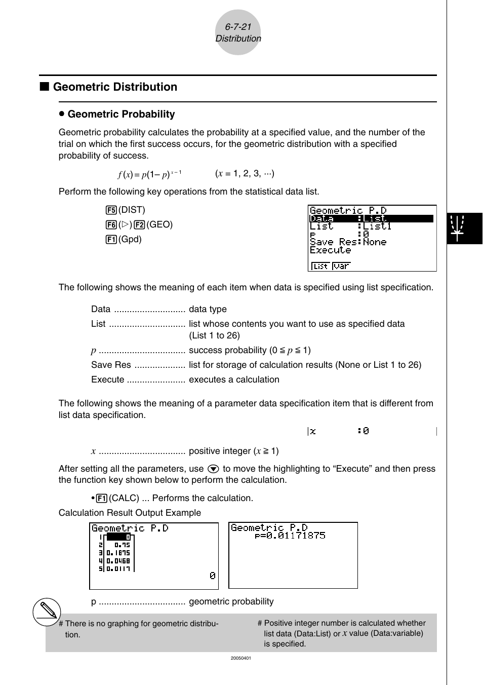 Kk geometric distribution | Casio fx-9860G SD User Manual | Page 367 / 596