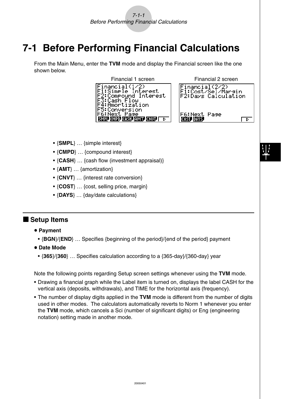 1 before performing financial calculations, Before performing financial calculations -1-1 | Casio fx-9860G SD User Manual | Page 370 / 596