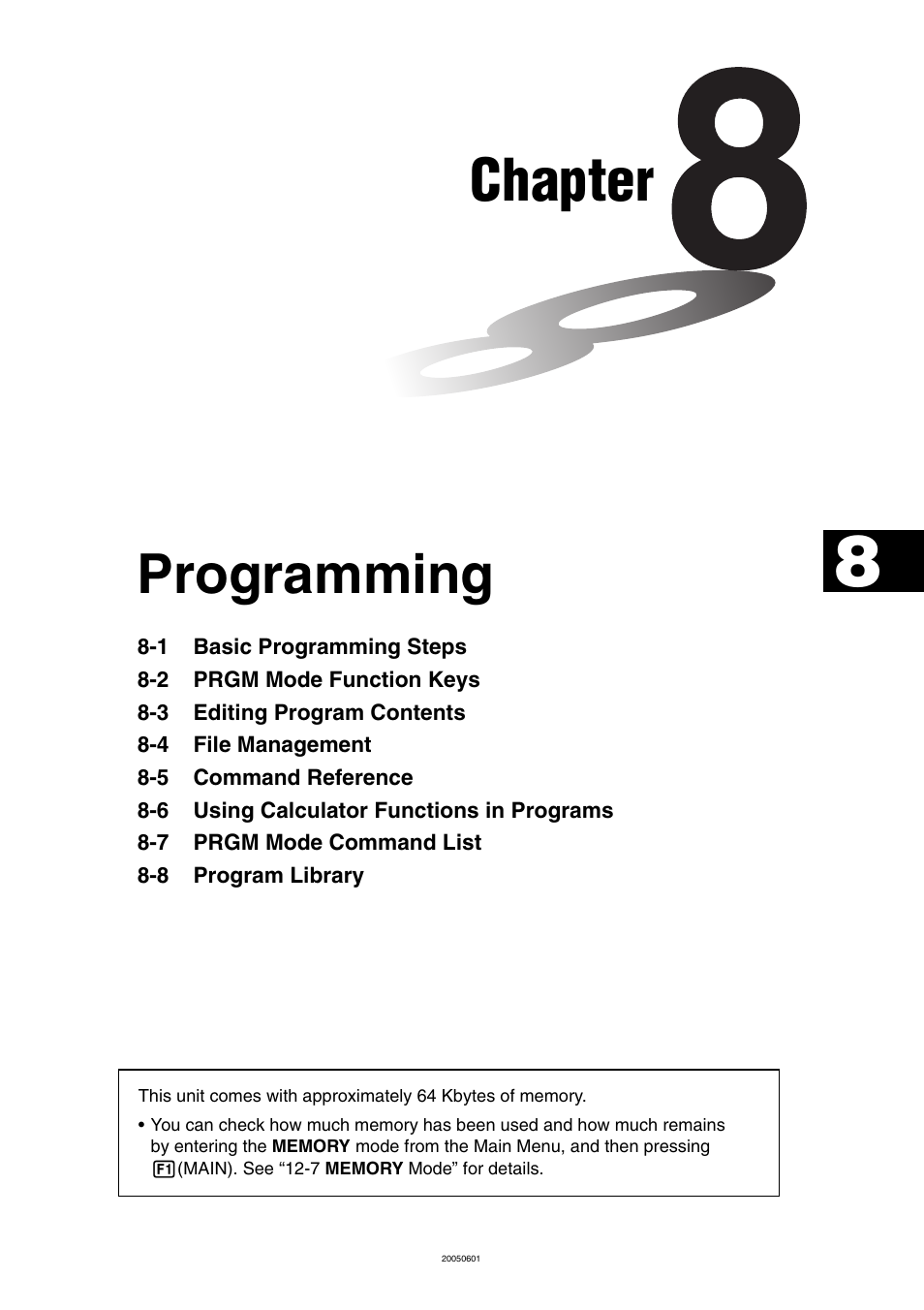 Chapter 8 programming, Chapter 8, Programming | Chapter | Casio fx-9860G SD User Manual | Page 388 / 596
