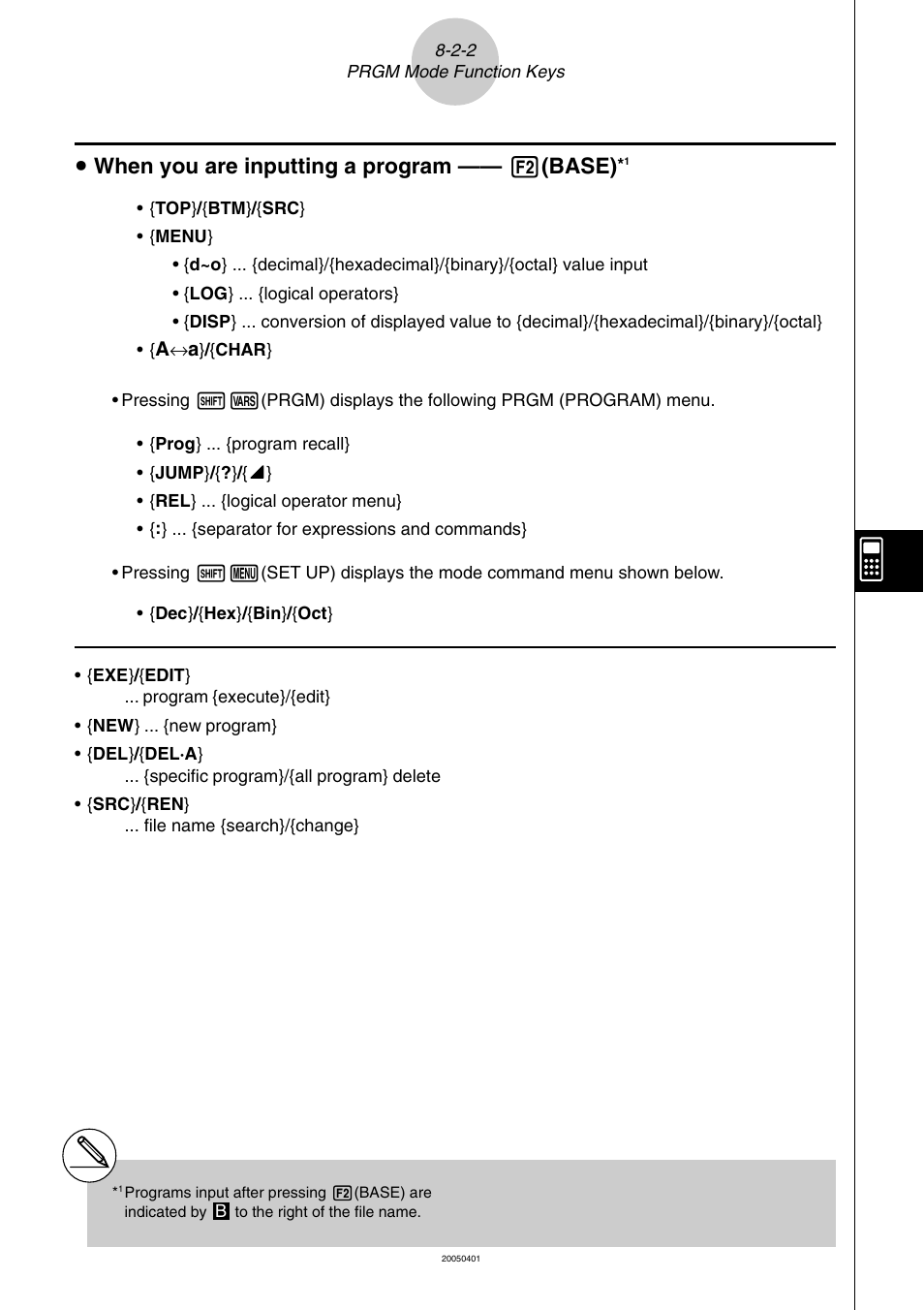 U when you are inputting a program —— 2 (base) | Casio fx-9860G SD User Manual | Page 392 / 596