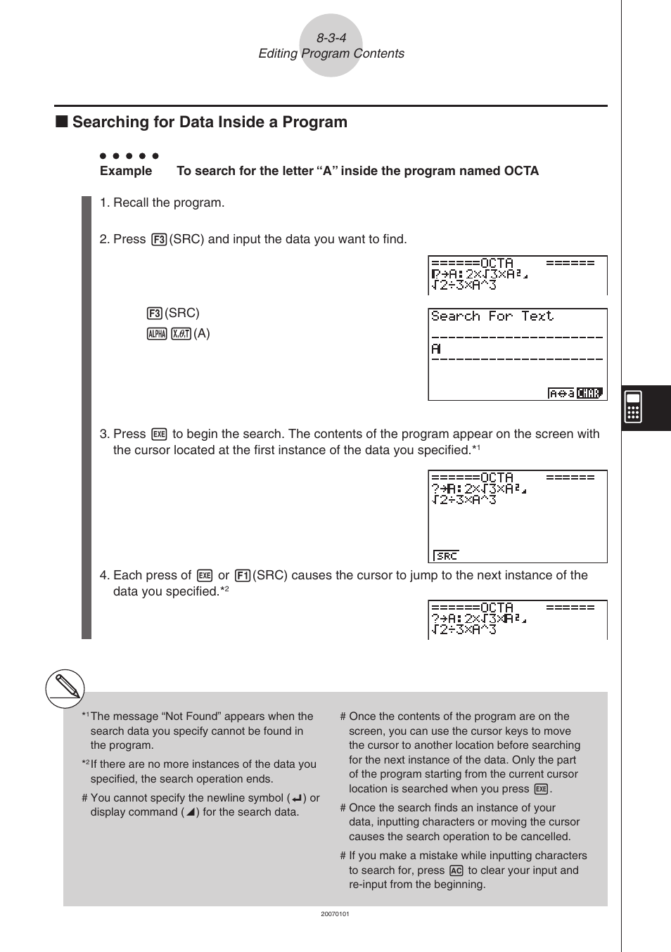 Ksearching for data inside a program | Casio fx-9860G SD User Manual | Page 396 / 596