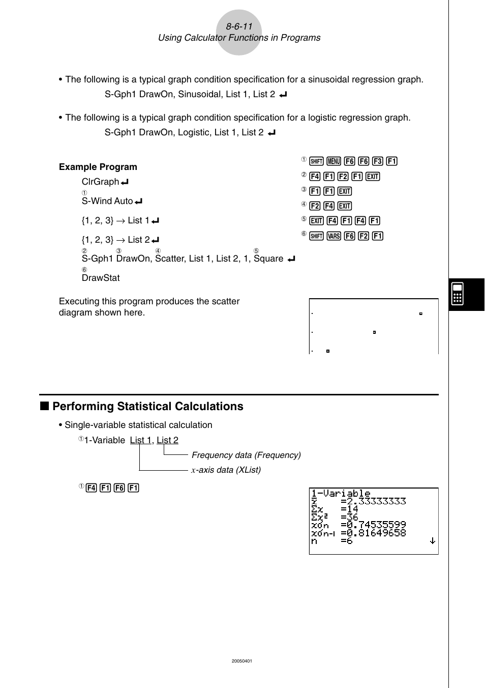 K performing statistical calculations | Casio fx-9860G SD User Manual | Page 429 / 596