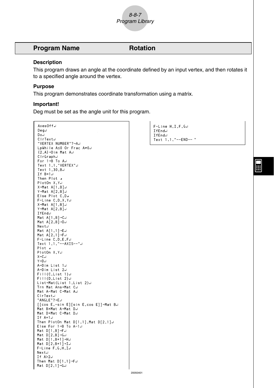 Program name rotation | Casio fx-9860G SD User Manual | Page 440 / 596