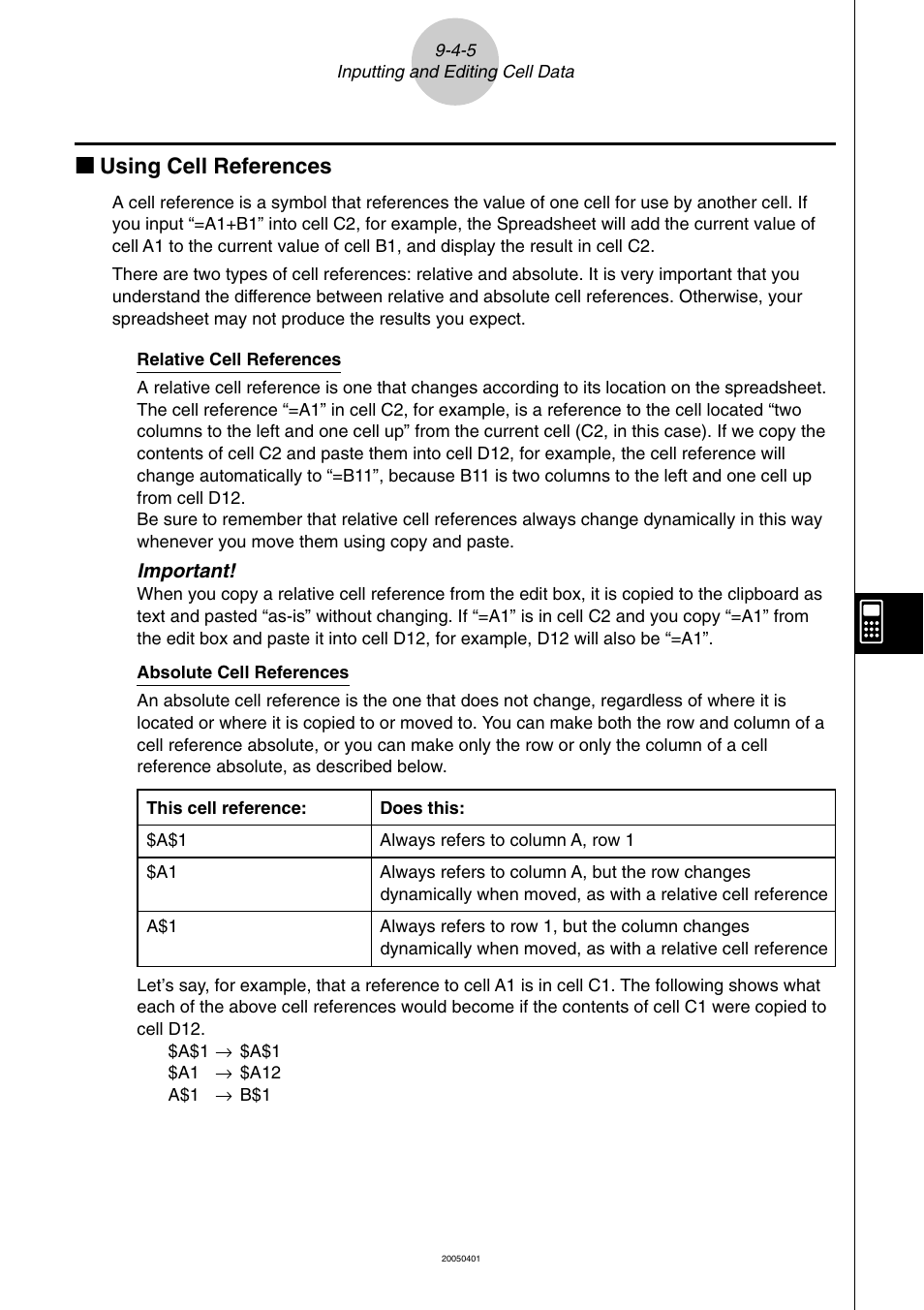 Kk using cell references | Casio fx-9860G SD User Manual | Page 460 / 596