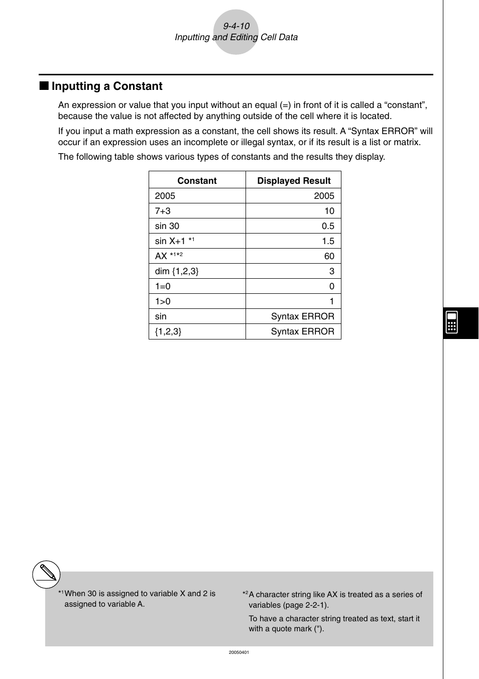 Kk inputting a constant | Casio fx-9860G SD User Manual | Page 465 / 596