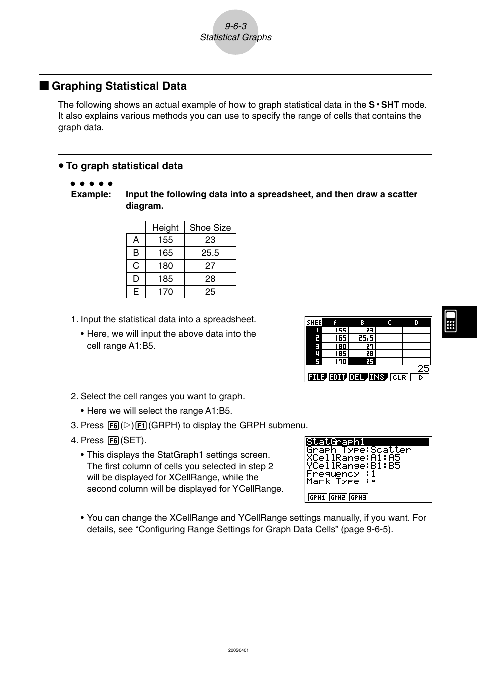 Kk graphing statistical data | Casio fx-9860G SD User Manual | Page 483 / 596