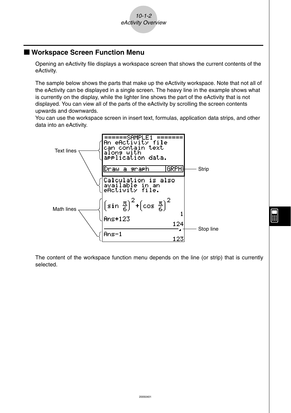 Kk workspace screen function menu | Casio fx-9860G SD User Manual | Page 498 / 596
