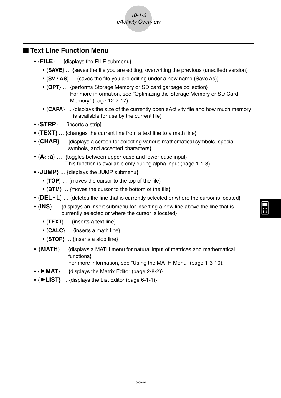 Kk text line function menu | Casio fx-9860G SD User Manual | Page 499 / 596
