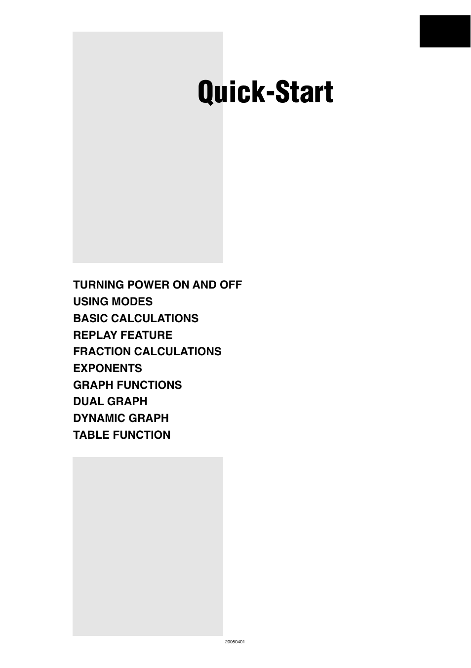 Quick-start | Casio fx-9860G SD User Manual | Page 5 / 596