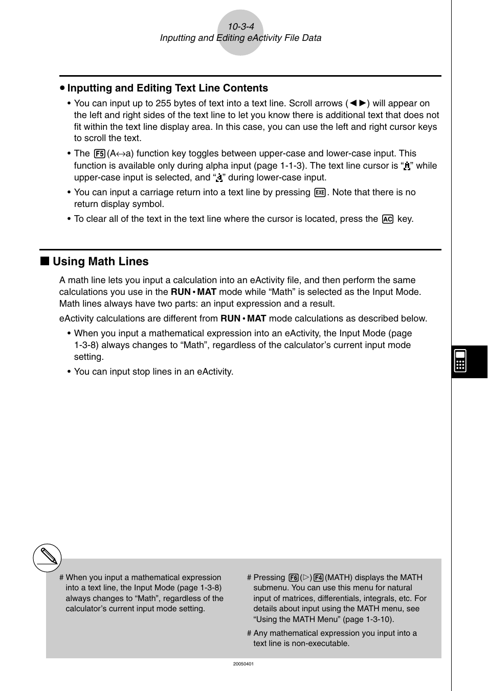 K using math lines | Casio fx-9860G SD User Manual | Page 511 / 596