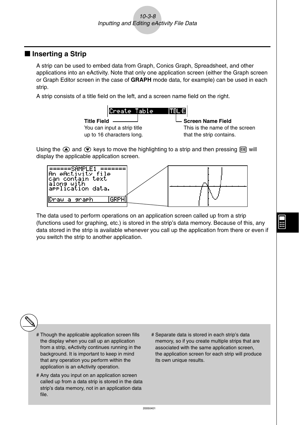 K inserting a strip | Casio fx-9860G SD User Manual | Page 515 / 596