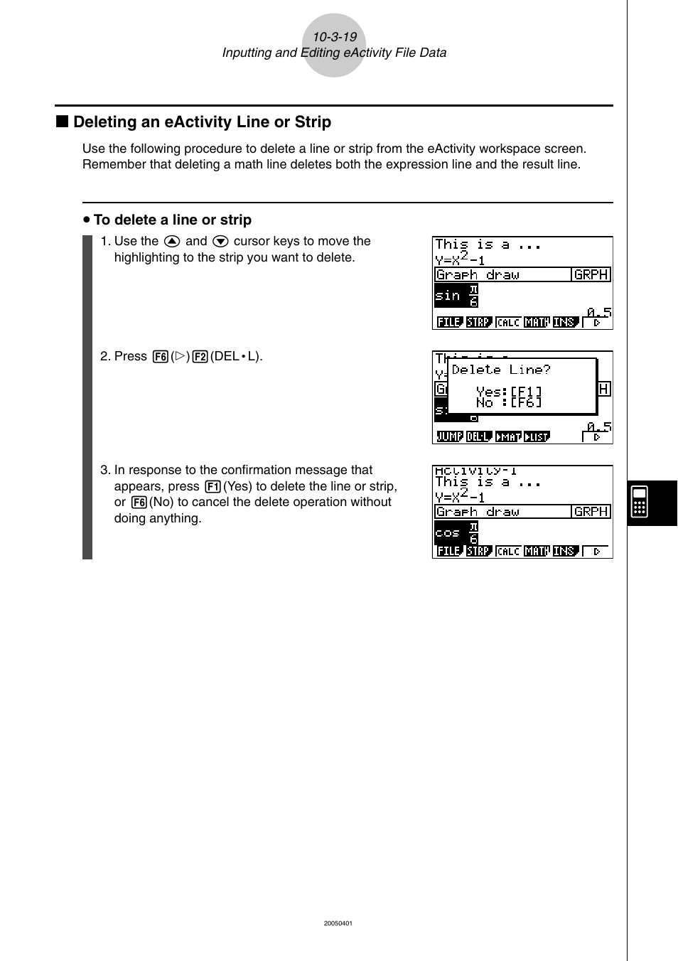K deleting an eactivity line or strip | Casio fx-9860G SD User Manual | Page 526 / 596