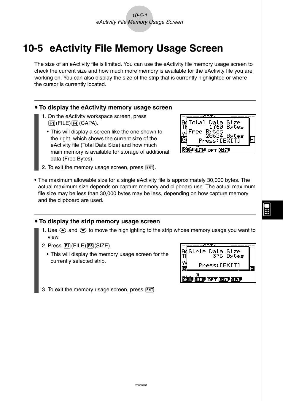 5 eactivity file memory usage screen, Eactivity file memory usage screen -5-1 | Casio fx-9860G SD User Manual | Page 530 / 596