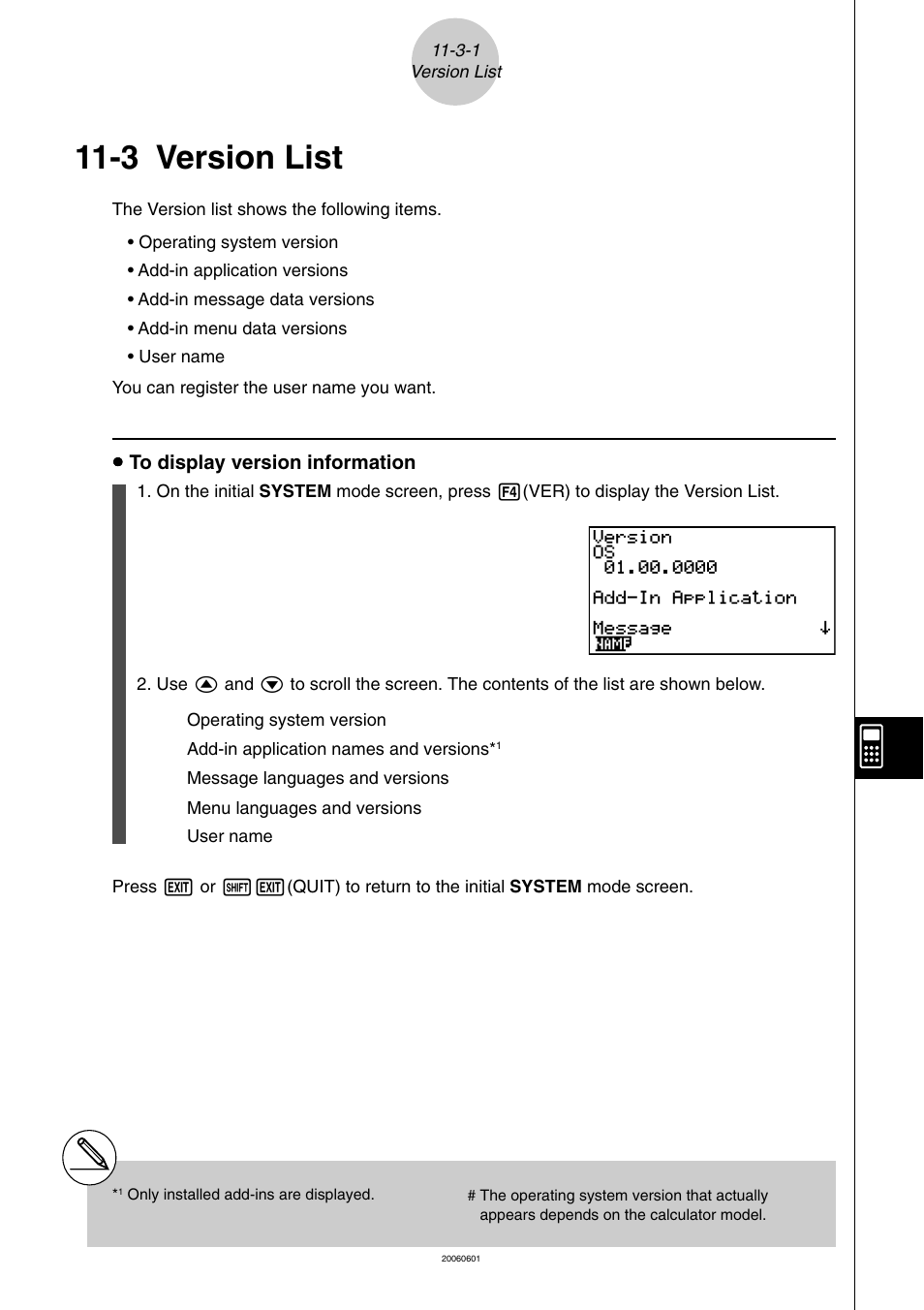 3 version list, Version list -3-1, Version list | Casio fx-9860G SD User Manual | Page 535 / 596