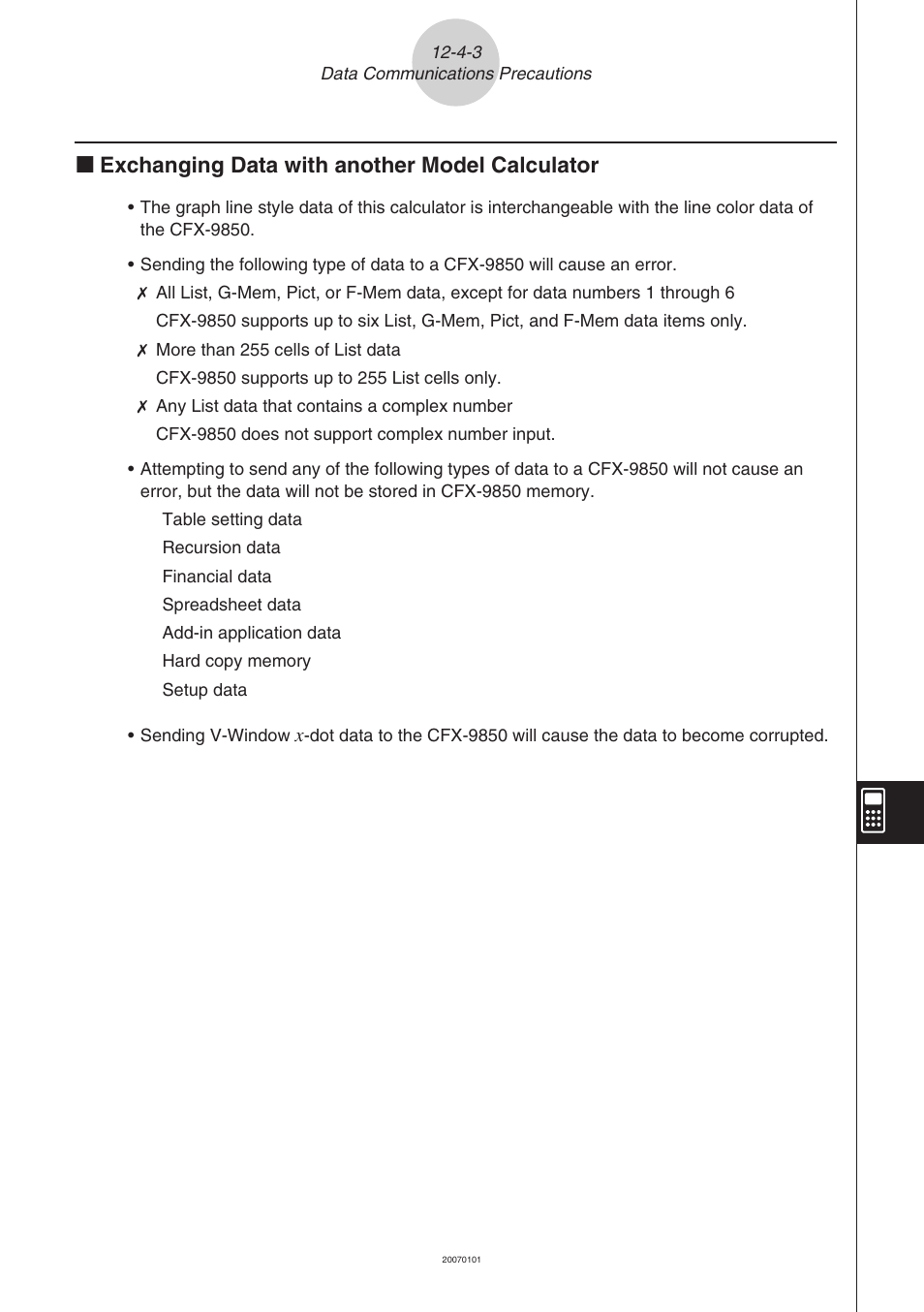 Kexchanging data with another model calculator | Casio fx-9860G SD User Manual | Page 549 / 596