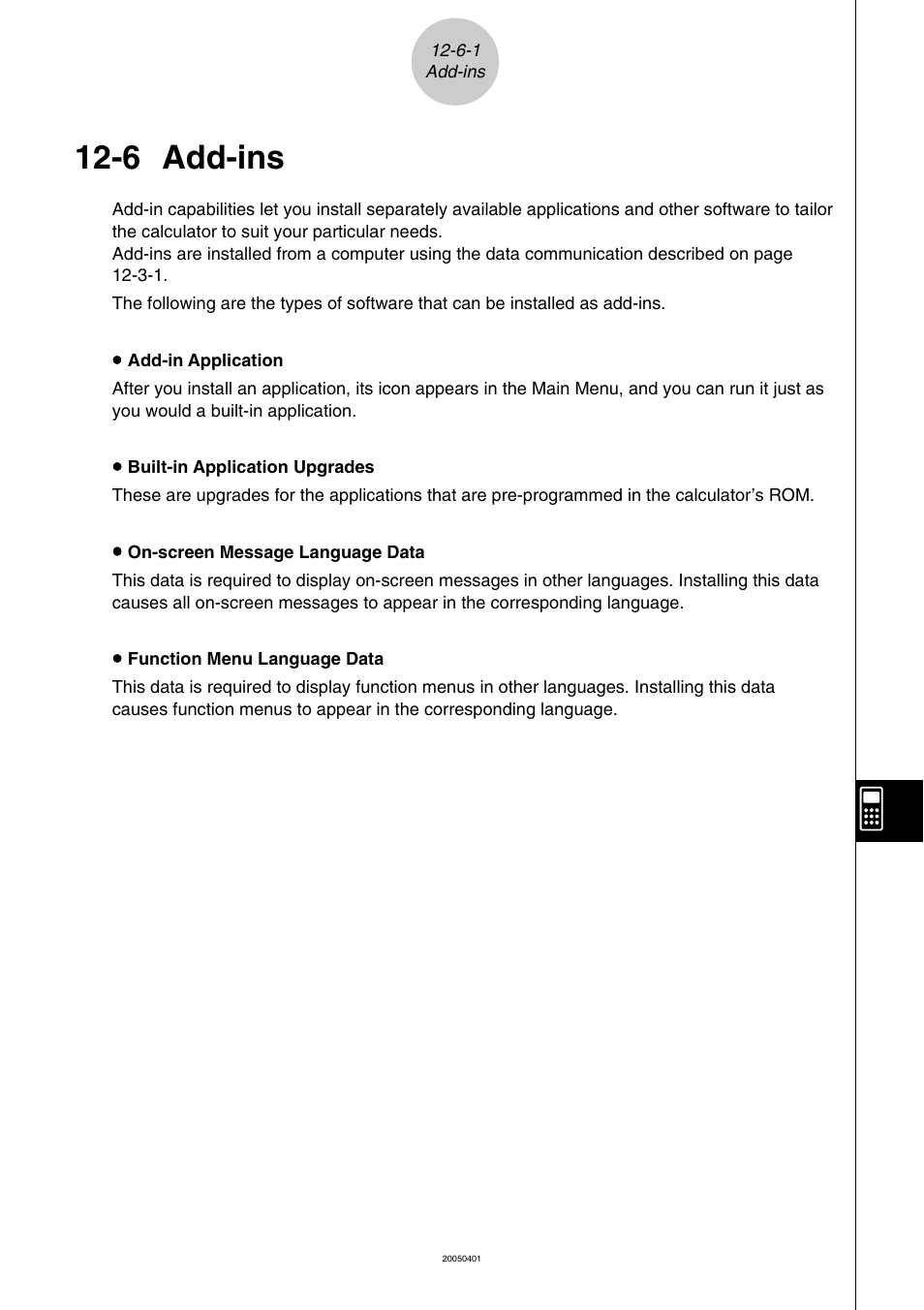 6 add-ins, Add-ins -6-1, Add-ins | Casio fx-9860G SD User Manual | Page 553 / 596